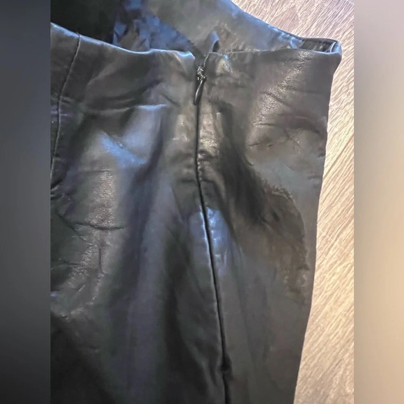 Vintage Leather Renditions By Sandi Black Leggings Size 6 Genuine Leather Pants - Picture 5 of 9